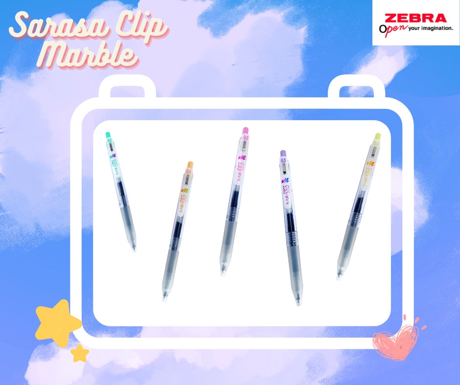 [Mực Xanh] Viết Gel Zebra Sarasa clip Marble Color 0.5 mm - Nhật Bản
