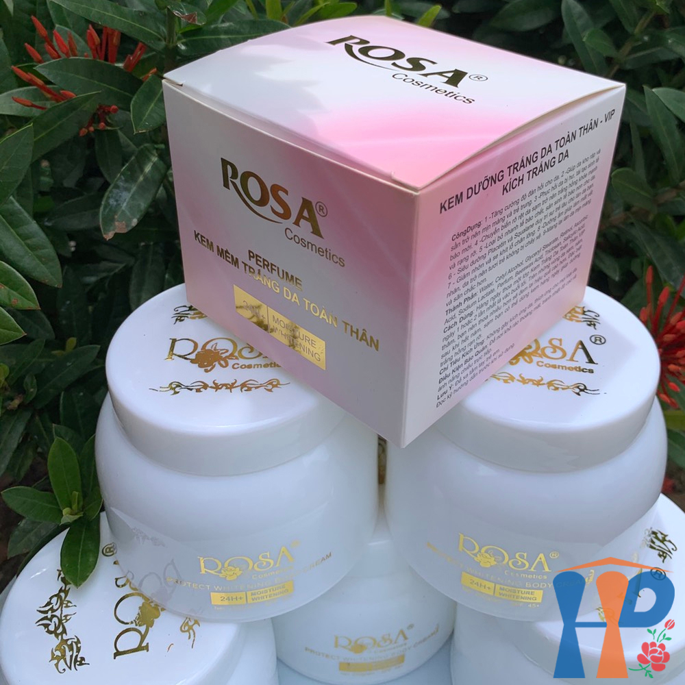 Kem mềm trắng da toàn thân hương nước hoa Rosa Perfume Protect Whitening Body Cream 250gr (kem trang điểm body, trắng nhanh ngay sau 7 ngày sử dụng) Hani Peni