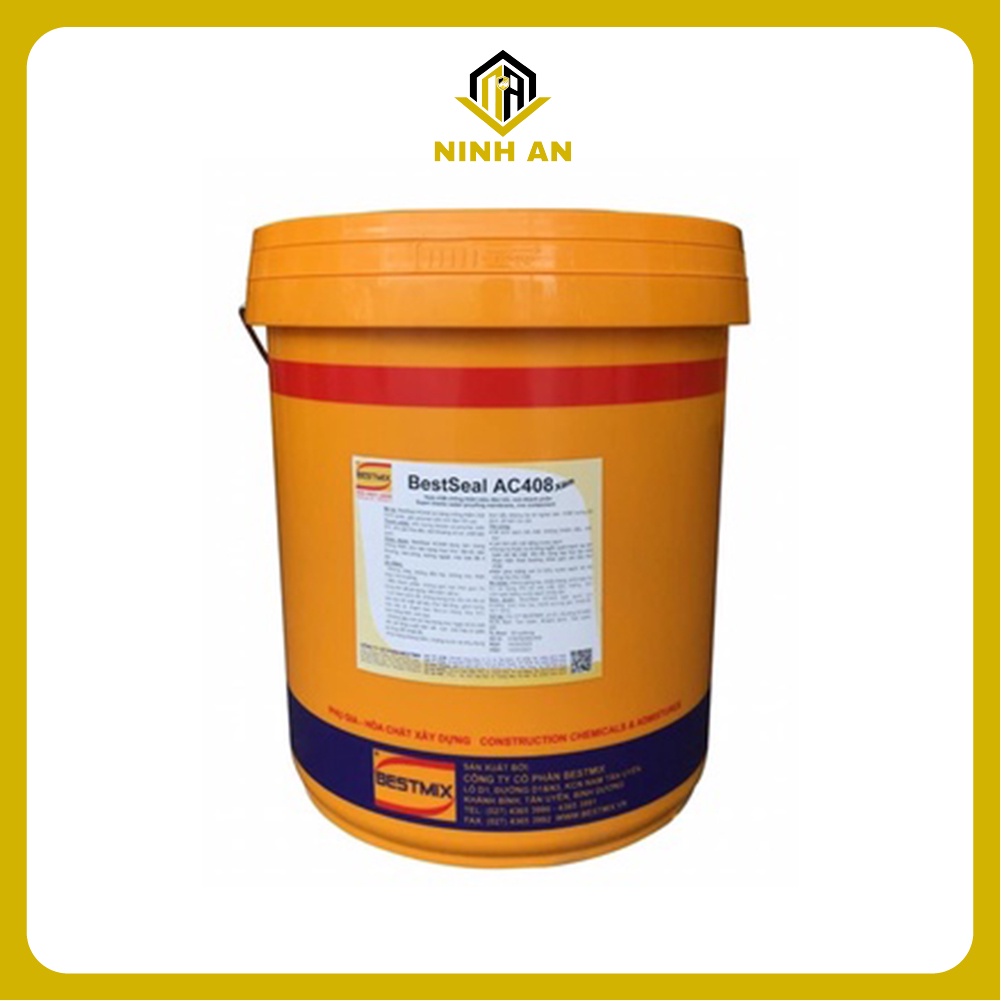 BestSeal AC408 - Thùng 4kg - chất phủ chống thấm siêu đàn hồi - 2 màu Xám - trắng ( Màu vàng kem và Màu Xanh lá vui lòng liên hệ trực tiếp )