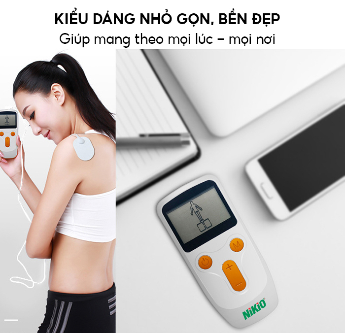 Máy Massage Xung Điện Trị Liệu Nikio NK-101 - Matxa Toàn Thân Với 8 Miếng Dán, 8 Chế Độ, 19 Cường Độ Matxa Tùy Chỉnh - Hỗ Trợ Giảm Đau Nhức, Căng Mỏi Cơ Bắp - Pin Sạc Tiện Lợi