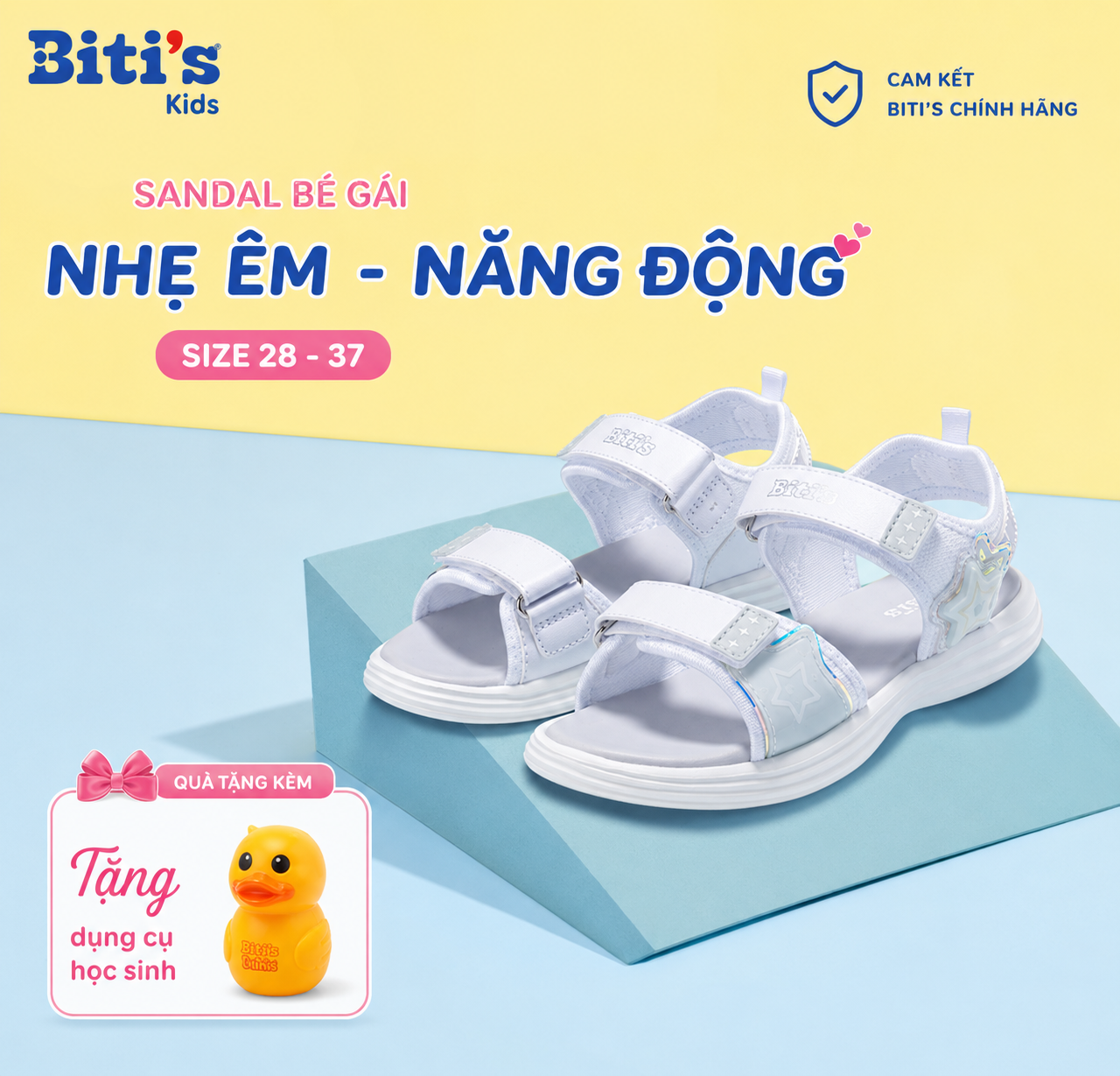 Sandal bé gái  Lovely Màu Trắng  Biti's (28-37)