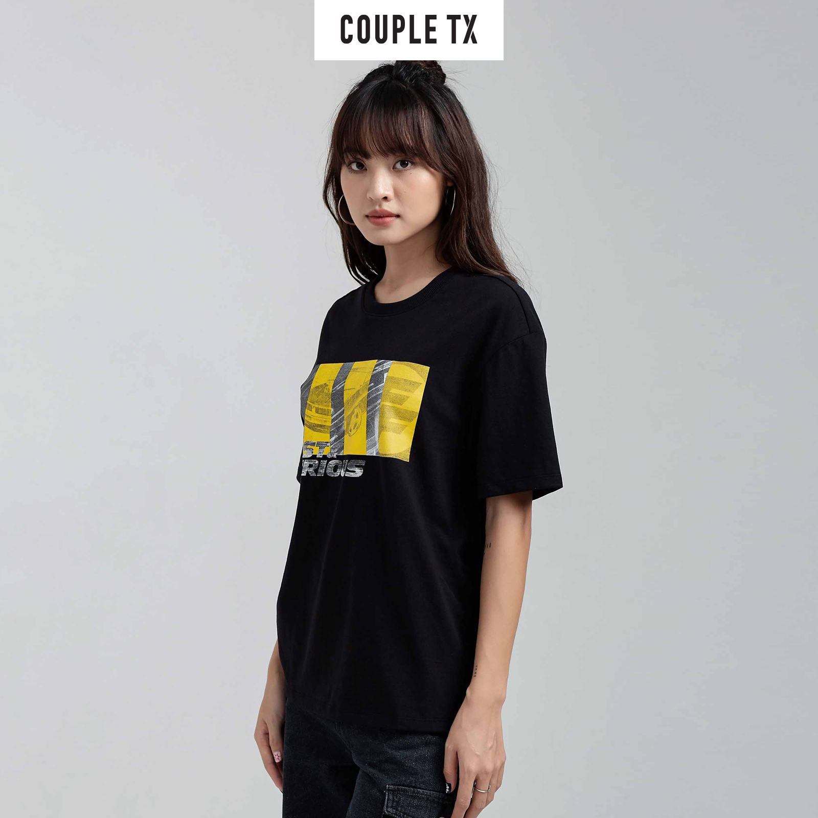 COUPLE TX - Áo Thun Nữ Cotton Relax In Tram Xe FF WTS 2184