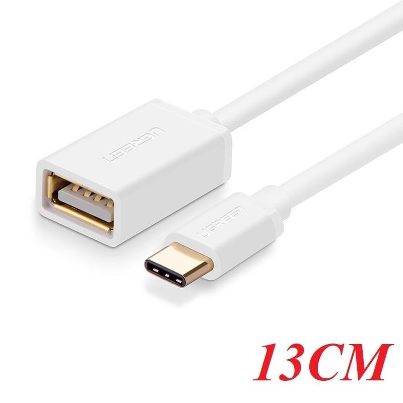 Ugreen UG30176US154TK 13CM màu Trắng Dây USB Type-C sang USB 2.0 - HÀNG CHÍNH HÃNG