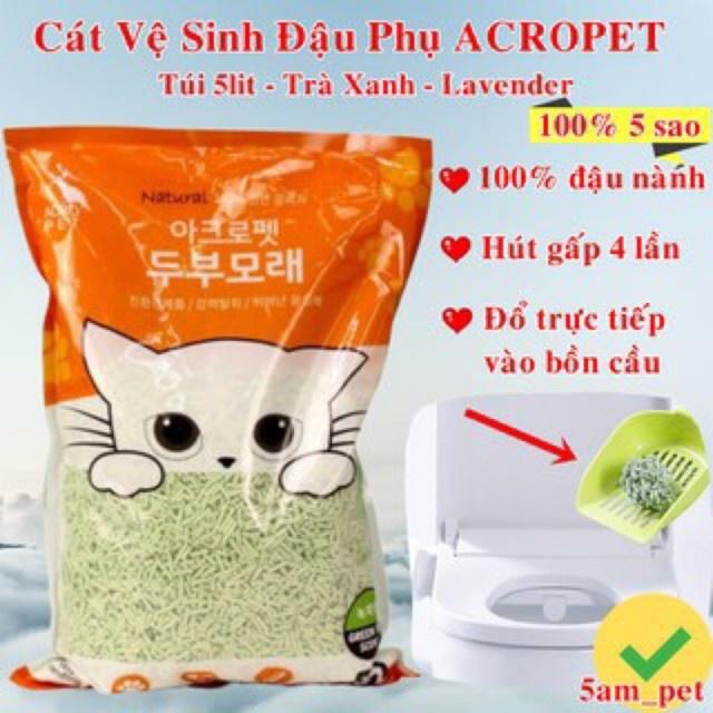 Cát đậu nành Acropet 5L - Cát đậu phụ cát xả bồn cầu toalet