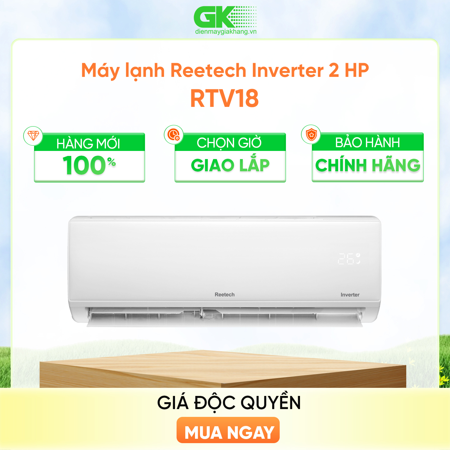 Máy Lạnh Reetech Inverter 2 HP RTV18 - Chỉ giao TP.HCM