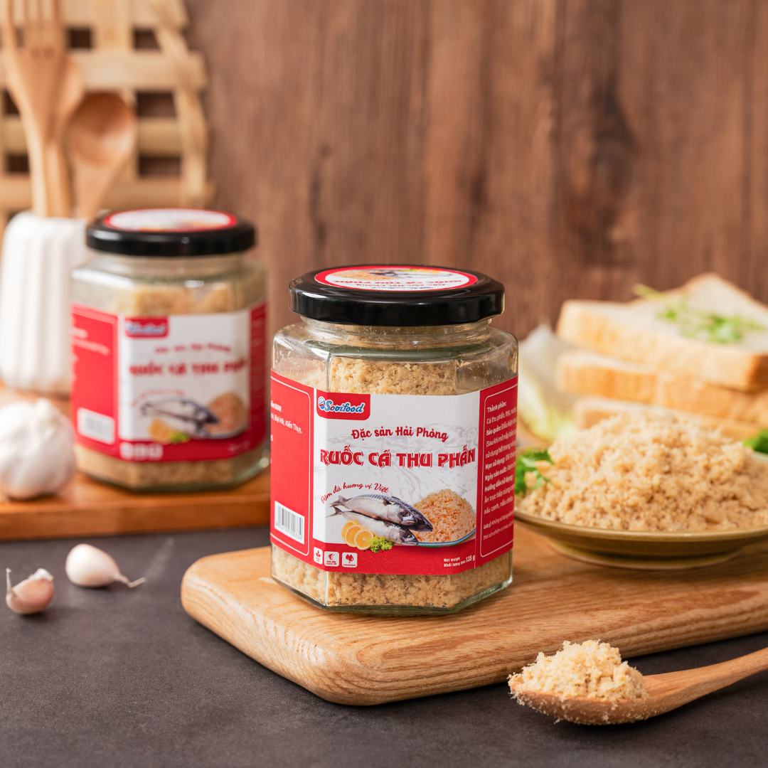 Combo 5 Ruốc Cá Thu Phấn Sovifood - Chà Bông Cá Thu Nguyên Chất, Không Phụ Gia, Giàu Omega 3 - 1KG