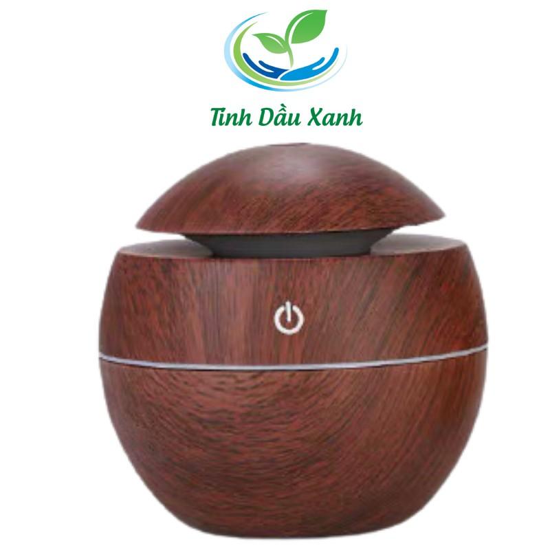 Máy xông tinh dầu vân gỗ nhỏ Tinh dầu Xanh giúp khuếch tán tinh dầu tặng kèm 1 lọ tinh dầu 10ml