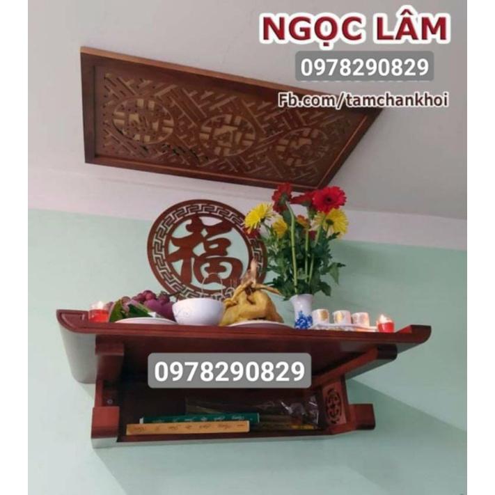 Bàn thờ treo tường gỗ sồi ngang 107 sâu 61cm