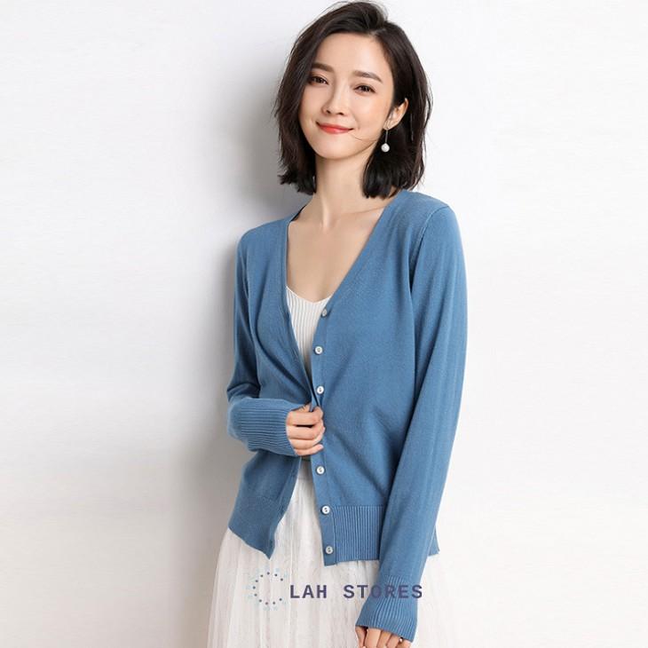 Áo len cardigan nữ basic Thu Đông 2020 LAH STORE