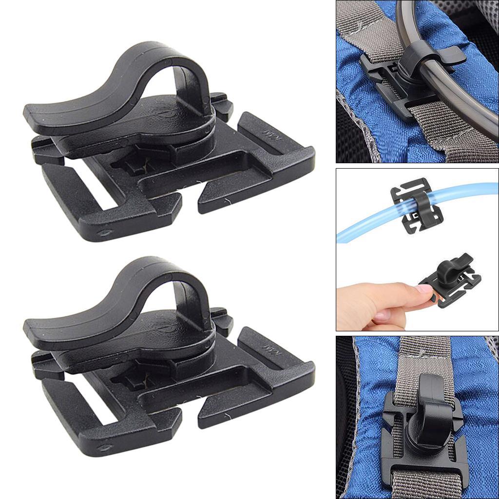 2 Pieces Water Bladder Drinking Tube Webbing Clip Holder