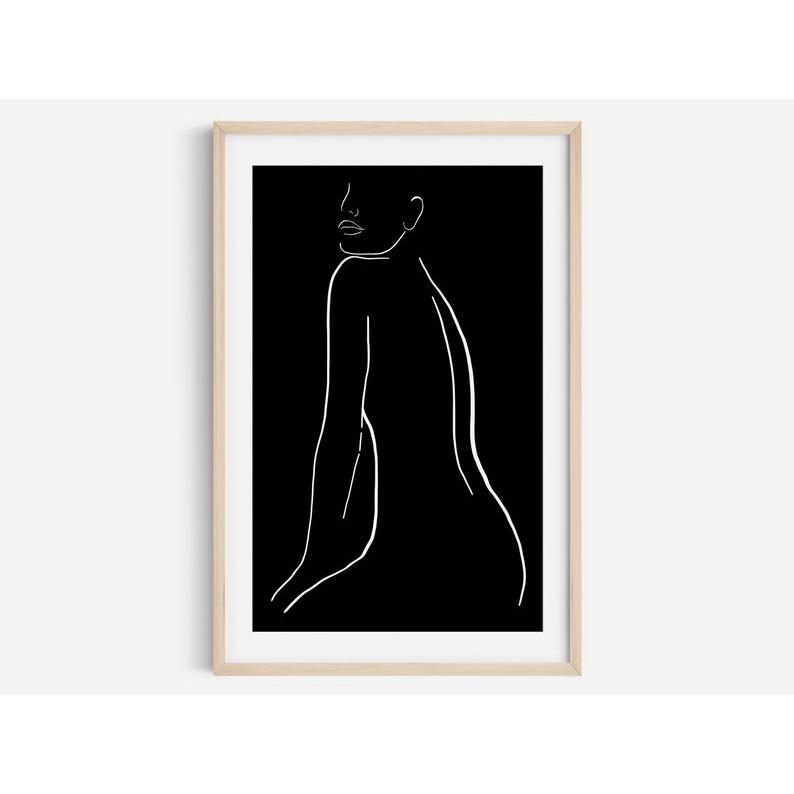 Tranh treo tường | Line art-Woman's Body Fine Line Print 33 , tranh canvas giá rẻ