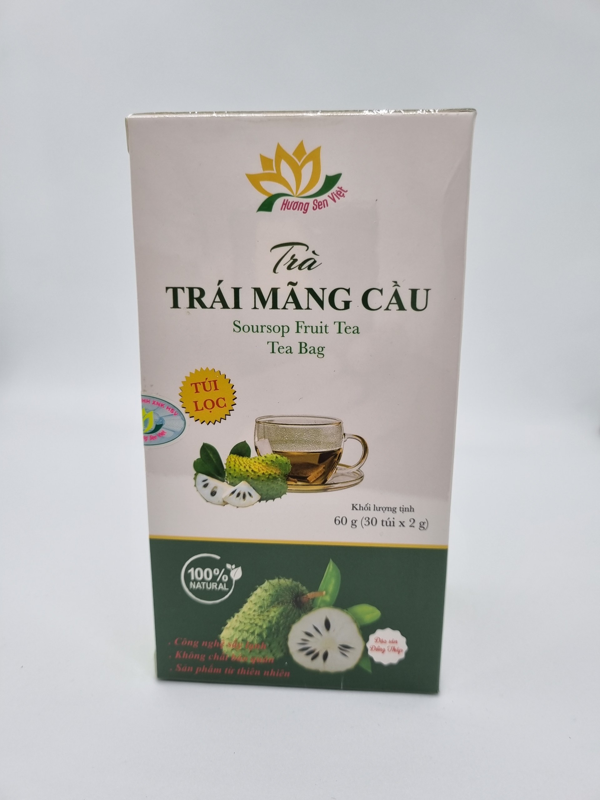 TRÀ TRÁI MÃNG CẦU TÚI LỌC HỘP 60G - HƯƠNG SEN VIỆT