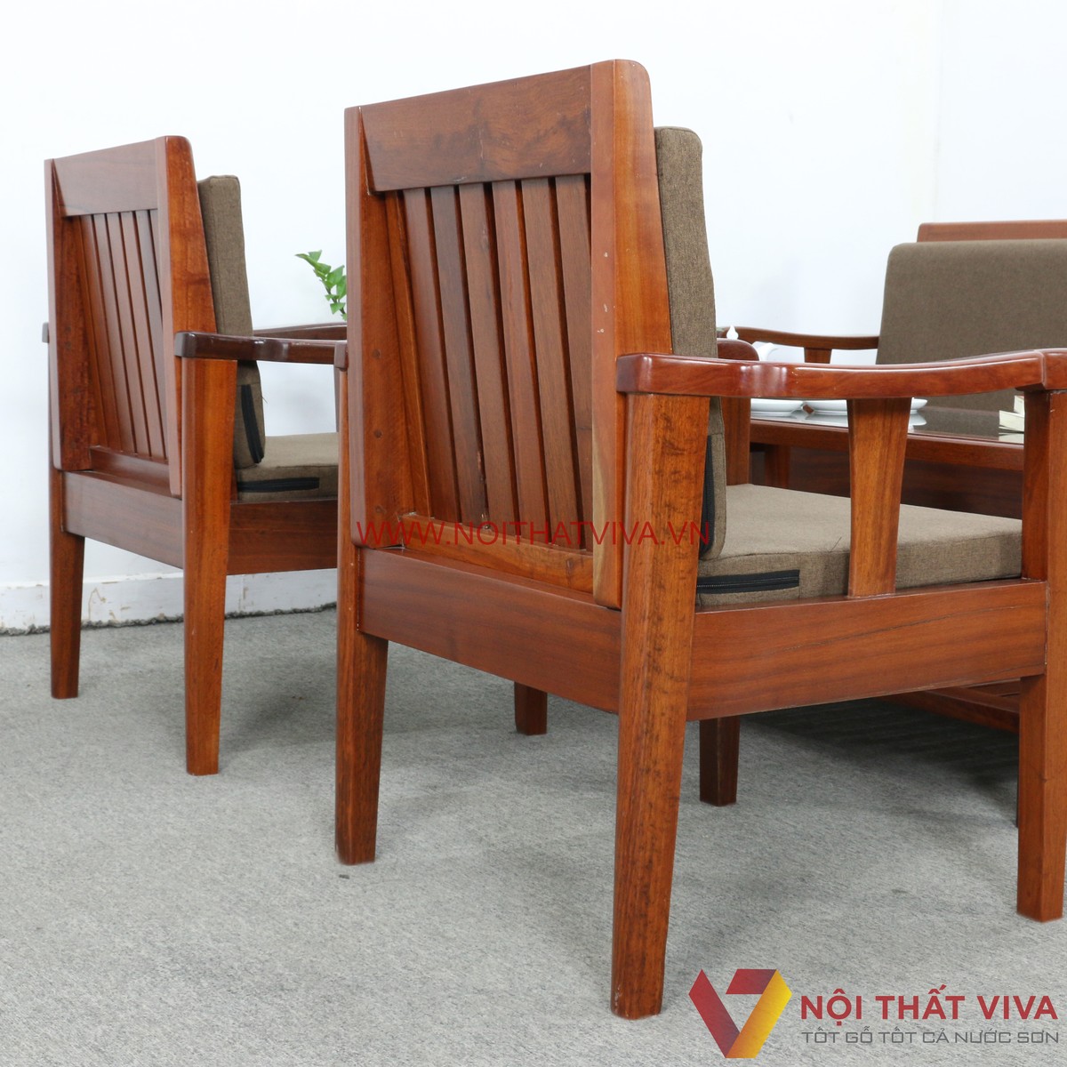 Bộ Bàn Ghế Sofa Gỗ Căm Xe Kiểu Truyền Thống Có Nệm Đẹp Giá Tốt