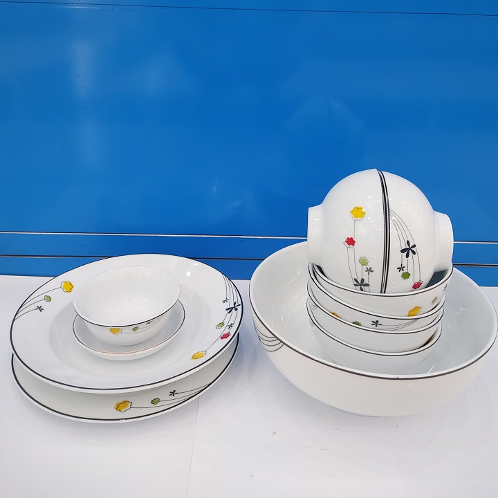 Combo 6 Chén Cơm Hoa Cẩm Vi Sứ Long Phương Cao Cấp