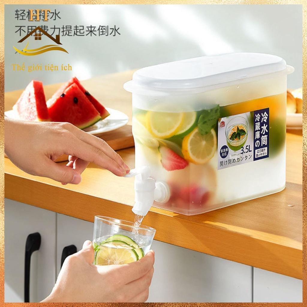 \ Bình nước 3.5L có vòi để trong tủ lạnh, an toàn với sức khỏe