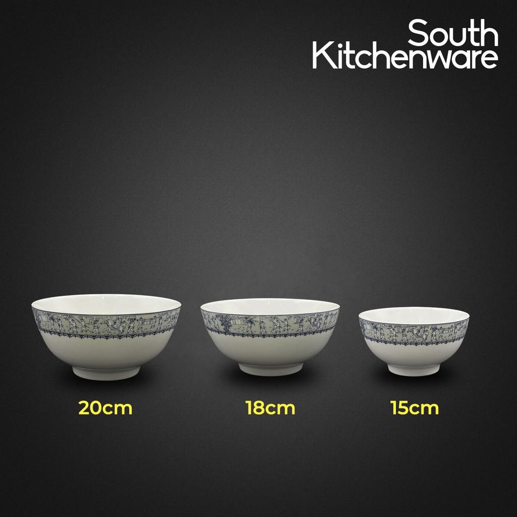 Tô dáng cao chất liệu gốm phối họa tiết trang nhã Minh Long 15cm, 18cm, 20cm.