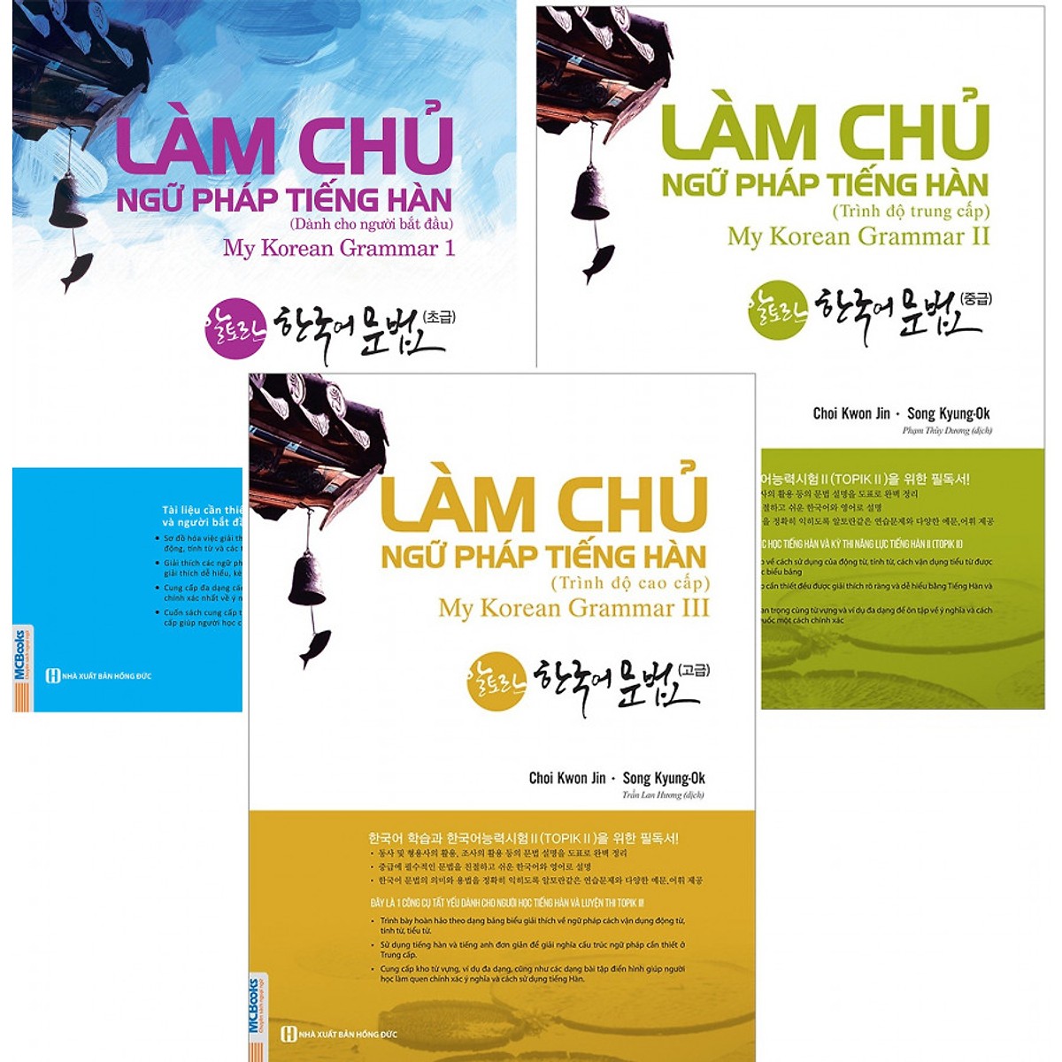 Combo 3 Cuốn Sách Làm Chủ Ngữ Pháp Tiếng Hàn Cho Người Mới Bắt Đầu + Trung Cấp + Cao Cấp (Học Kèm App MCBooks) (Quà Tặng: Bút Animal Cực Xinh)