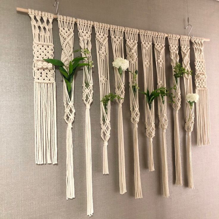 Dây tết macrame handmade treo trang tường lọ hoa xinh xinh