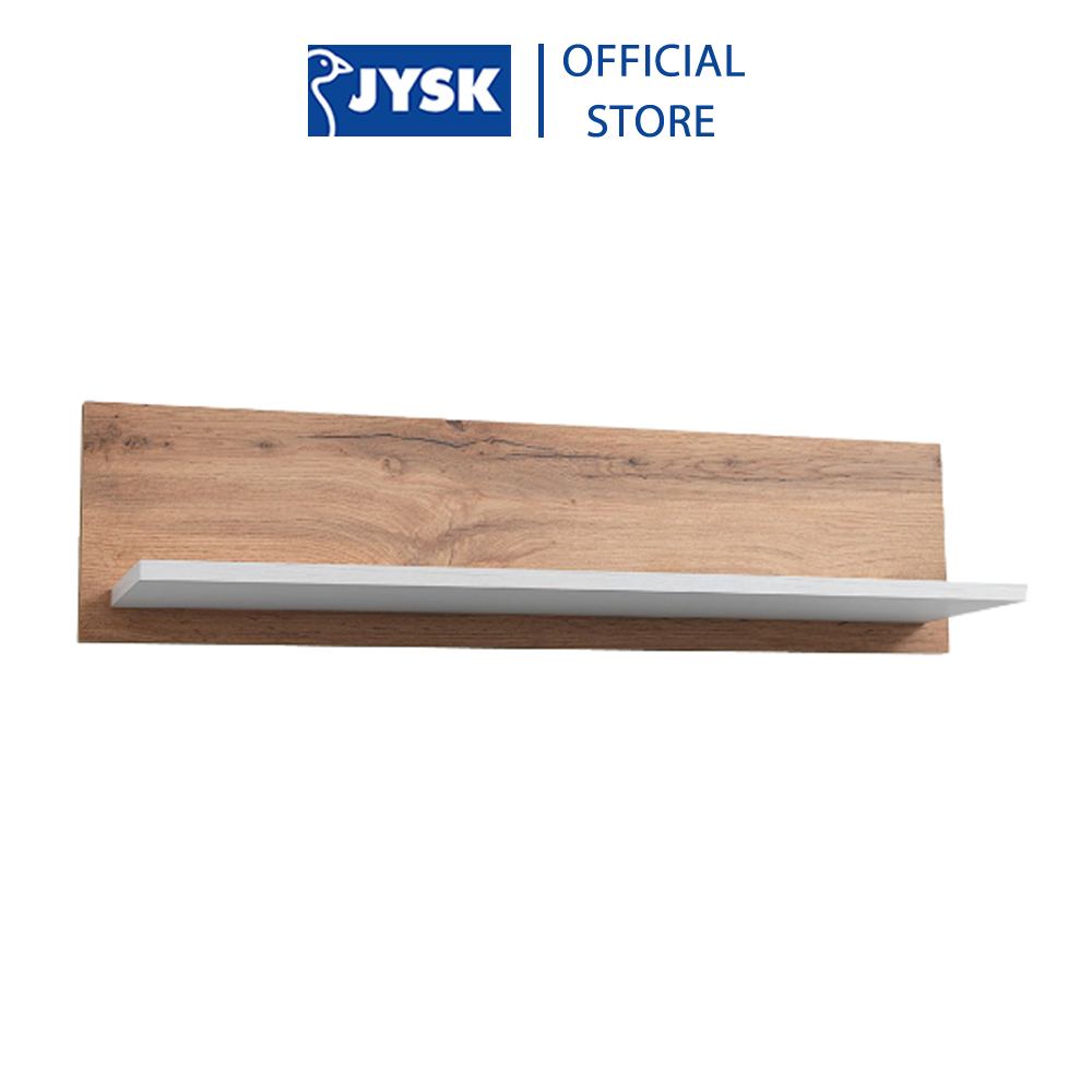 Kệ treo tường | JYSK Marskel | gỗ công nghiệp | trắng/sồi | R80xS21xC20cm