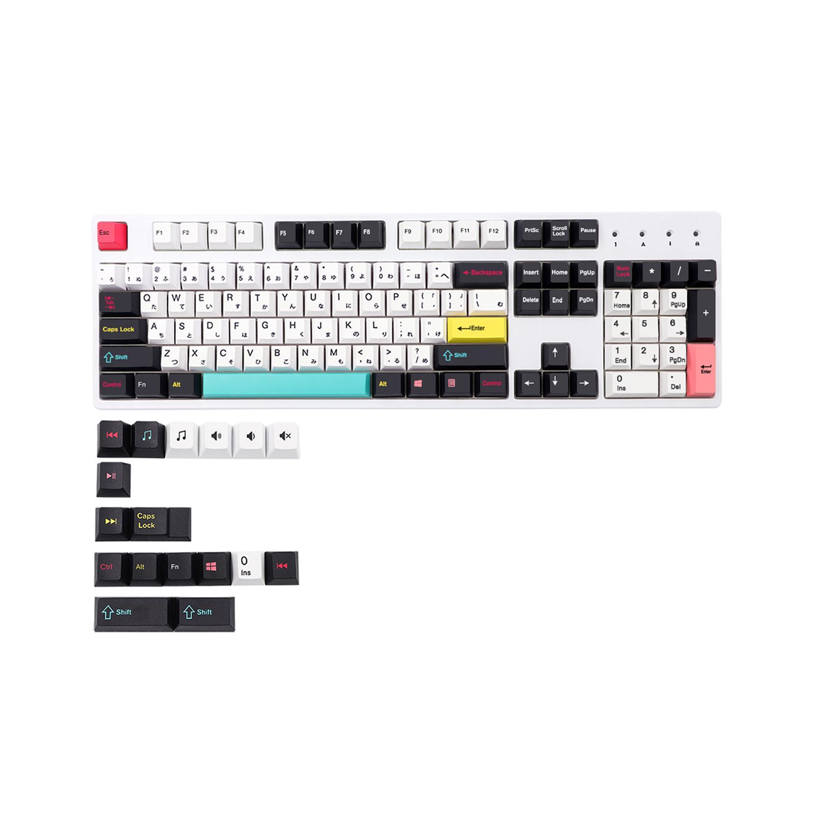 121 Keys Set PBT Key Caps Keycaps for Cherry  Mechanical Keyboard Japanese