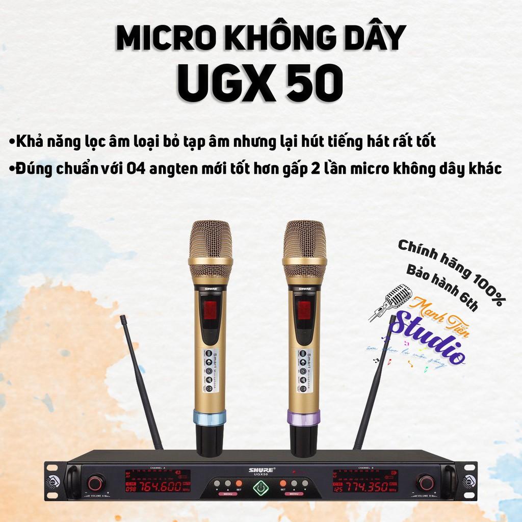 CTY MẠNH TIẾN MICRO karaoke UGX 50 không dây New 2020 Board đỏ, 4 anten hàng loại 1 cao cấp 5.0(Bảo Hành 12 Tháng)