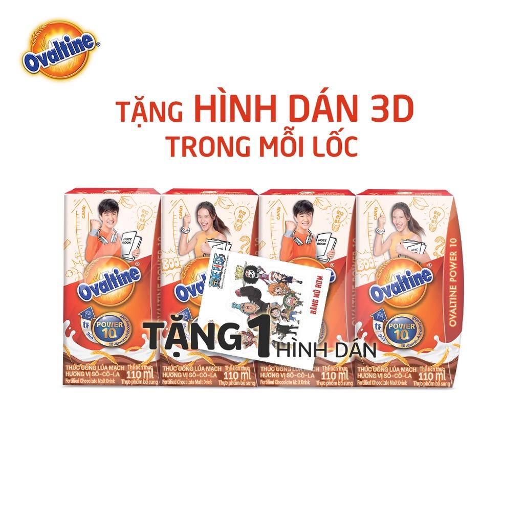 Thùng 12 lốc Thức uống lúa mạch hương vị sô-cô-la Ovaltine POWER hộp giấy 110mlx4