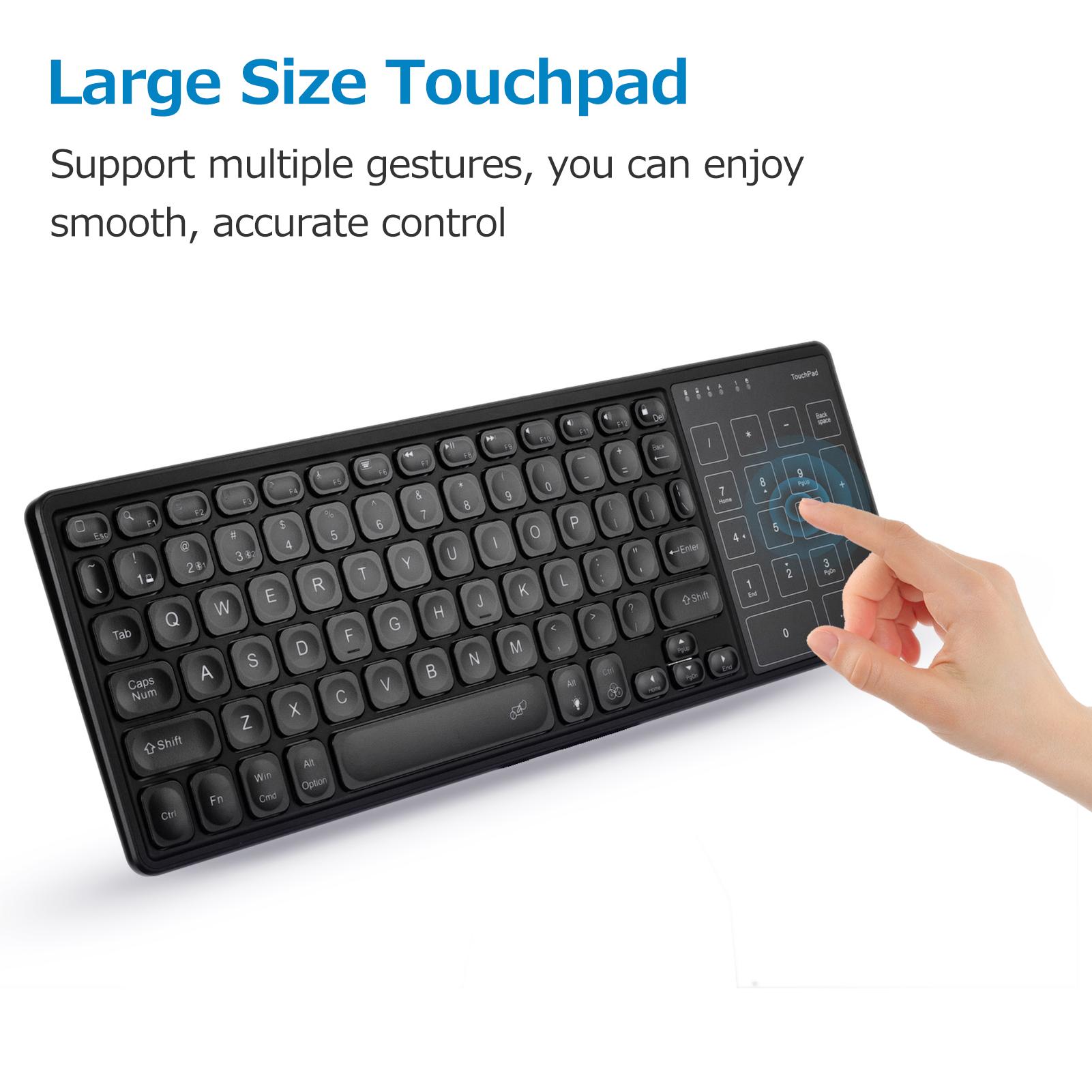 FZ-BT15 Wireless Dual-mode Keyboard 2.4G/BT Wireless Connection Ergonomic Design with Touchpad Wide Compatibility