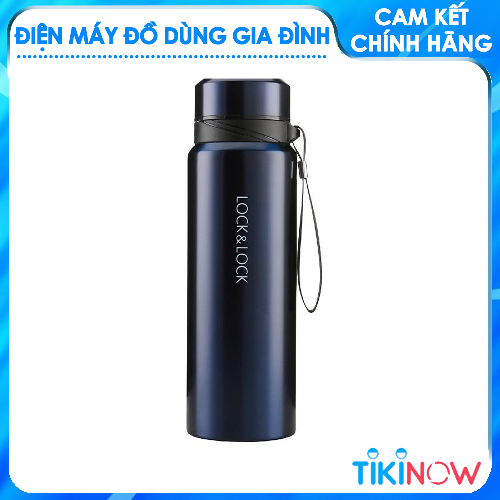 Bình Giữ Nhiệt Bằng Thép Không Gỉ Lock&amp;Lock Vacuum Bottle LHC6180BLK (800ML) - Màu