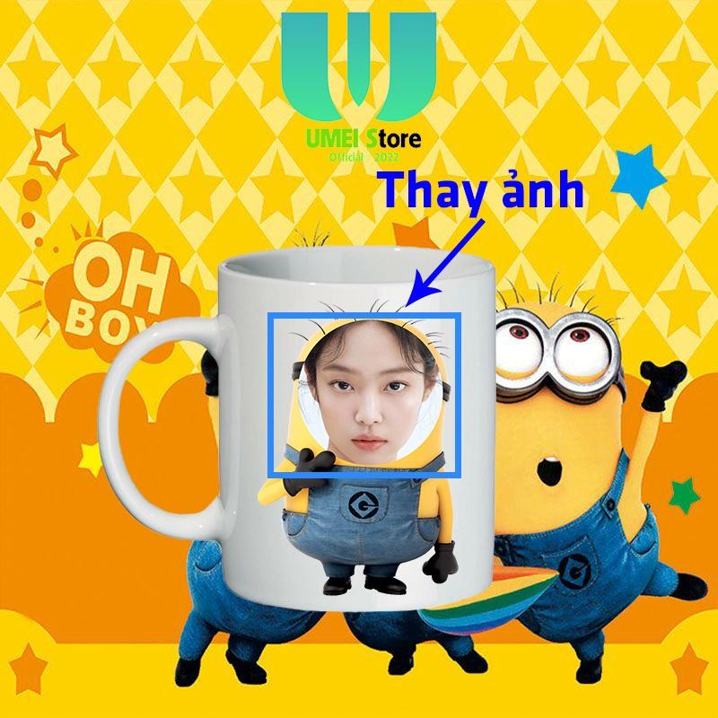Cốc sứ in hình theo yêu cầu, cốc Minions thay mặt cốc tráng men dùng làm quà tặng, uống nước hàng ngày