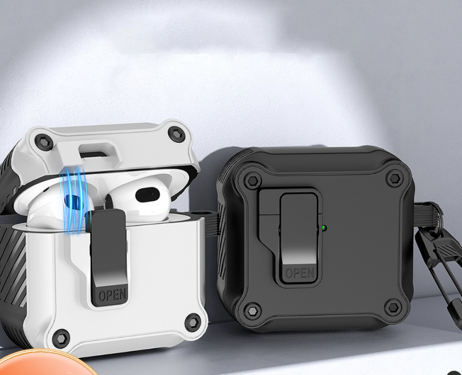 Case vỏ ốp dành cho tai nghe Airpods 1 2 3 4 Airpods Pro Airpod Pro 2 có khoá chống rơi 2 lớp cao cấp - Hàng chính hãng