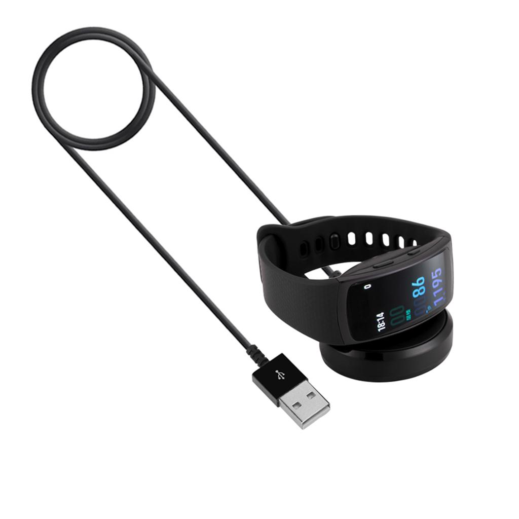For Gear Fit2 Charger,Replacement Charging Dock Stand Cable Cradle for Samsung Gear Fit2 Pro SM-R365 / Gear Fit2 SM-R360 Smart Watch Black