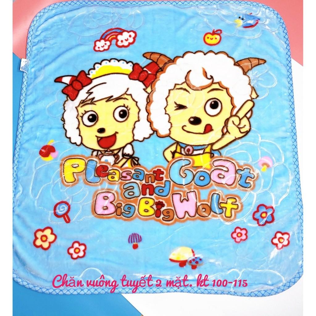 Chăn tuyết VUÔNG hai lớp 3D cho bé kích thước 100-115cm