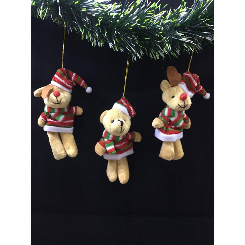 NOEL - GẤU NHỒI BÔNG 8X12CM- TRANG TRÍ GIÁNG SINH NOEL