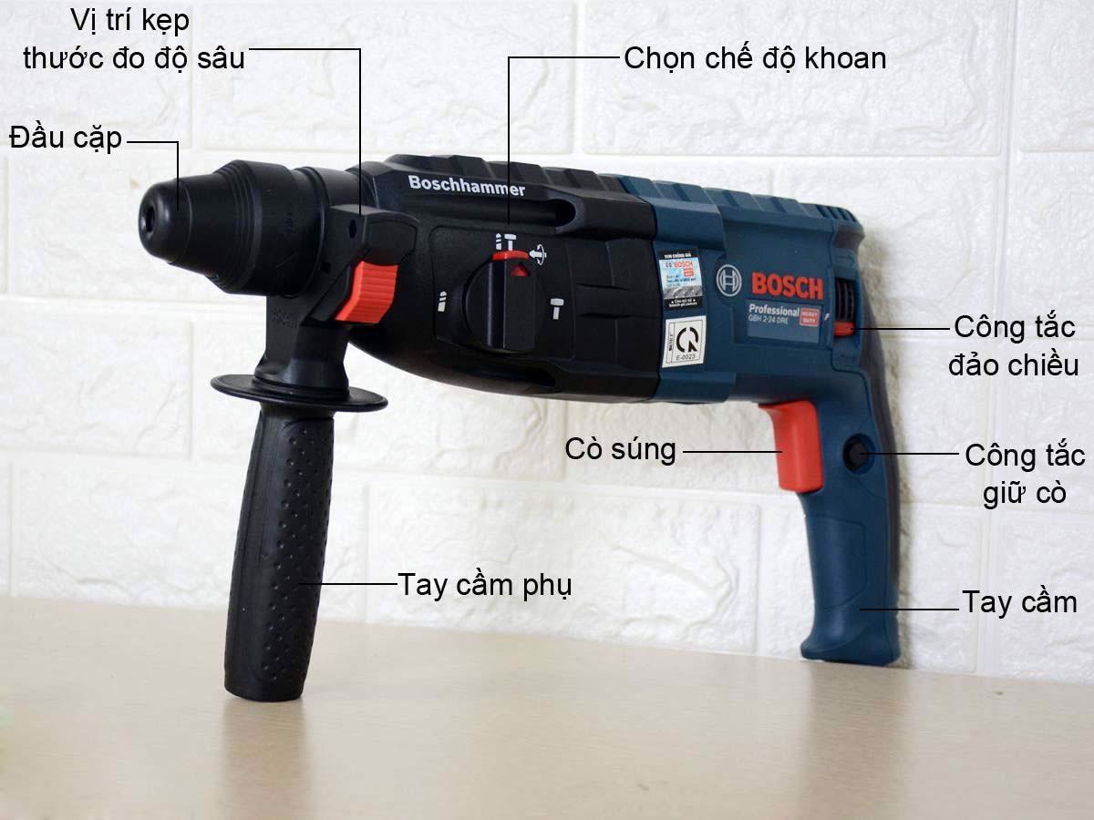 MÁY KHOAN BÚA 790W 24MM BOSCH GBH 2-24 DRE - HÀNG CHÍNH HÃNG