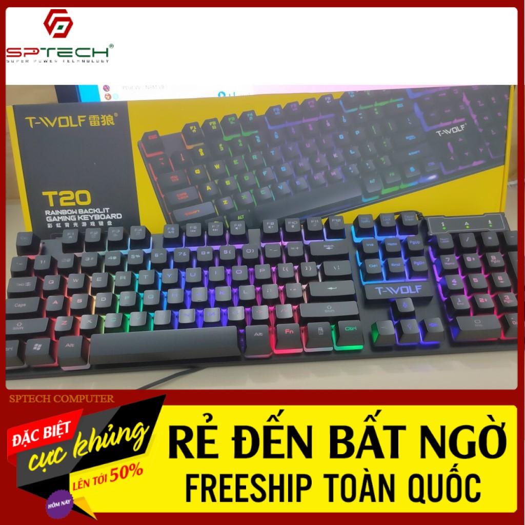 Bộ Bàn Phím Giả Cơ Gaming Gear TWOLF TF20 Led RGB (BH 12 Tháng)