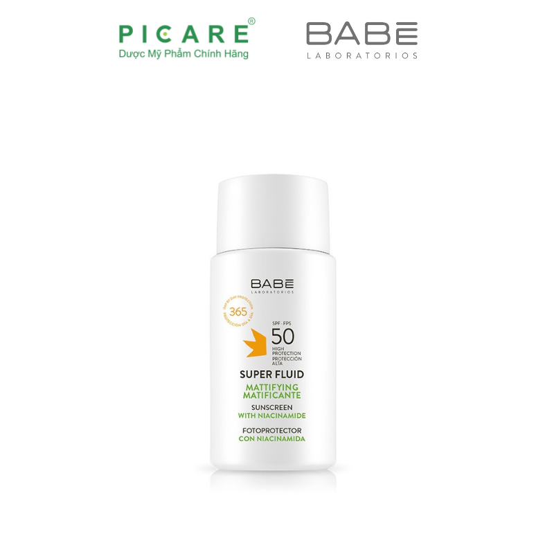 Kem Chống Nắng Babe Super Fluid Mattifying Sunscreen Spf 50 Phổ Rộng, Kiểm Soát Dầu 50ml