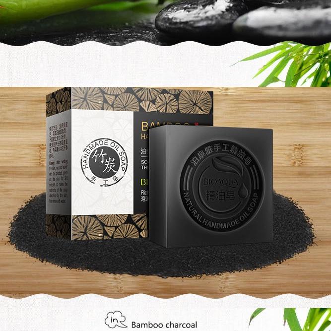 Xà phòng tắm đẹp da Bioaqua Oil Soad than tre và hoa oải hương 100g