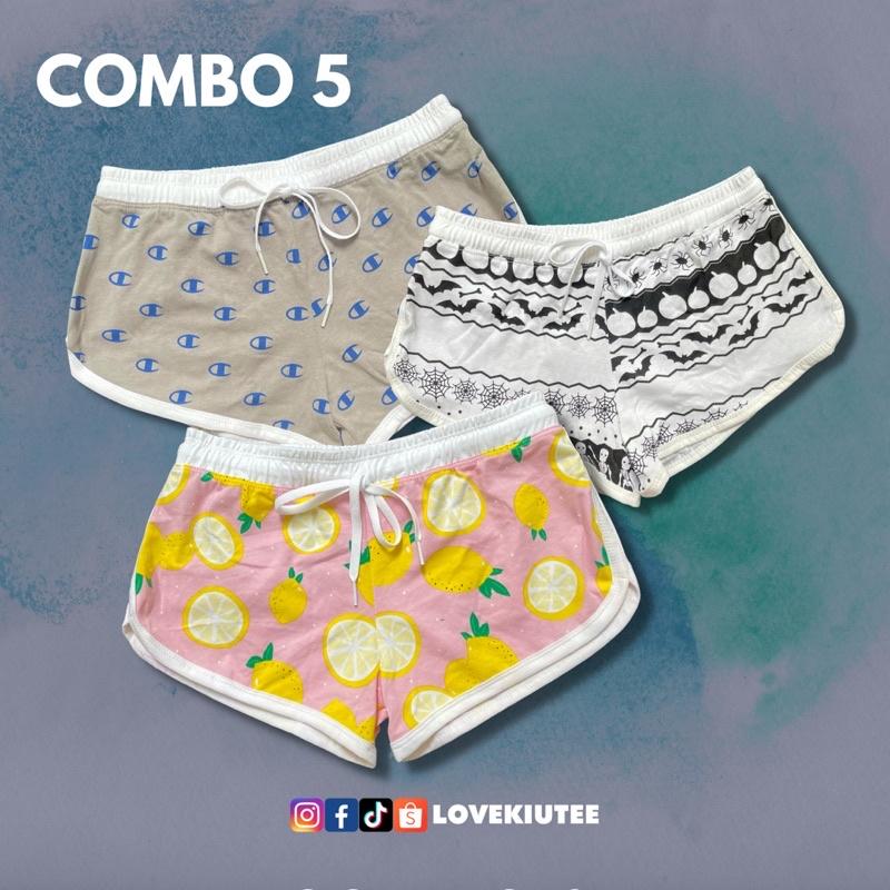 Combo 3 quần hoạ tiết BOOTY SHORT ngắn ôm mông - LOVEKIUTEE
