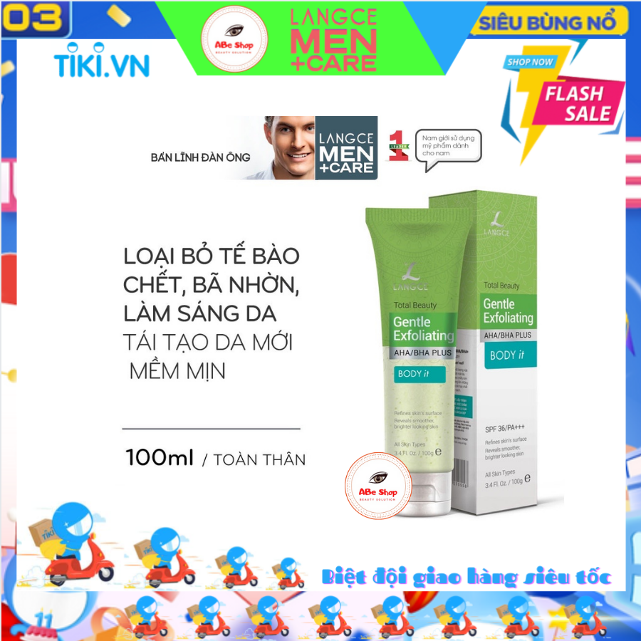 GEL TẨY TẾ BÀO CHẾT ĐẸP DA - BODY it - TOÀN THÂN 100ml LANGCE MEN dành cho NAM