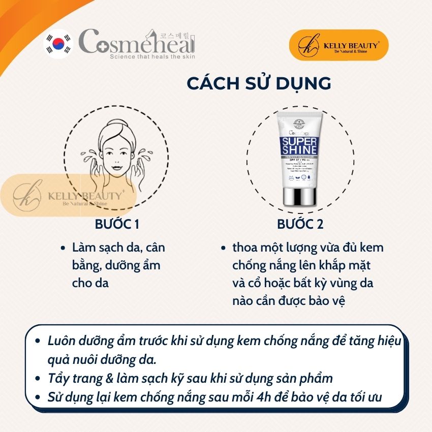 Kem Nền Che Khuyết Điểm Perfect Sun Cover Cosmeheal - Nâng Tone, Dưỡng Trắng, Bảo Vệ Da | Kelly Beauty