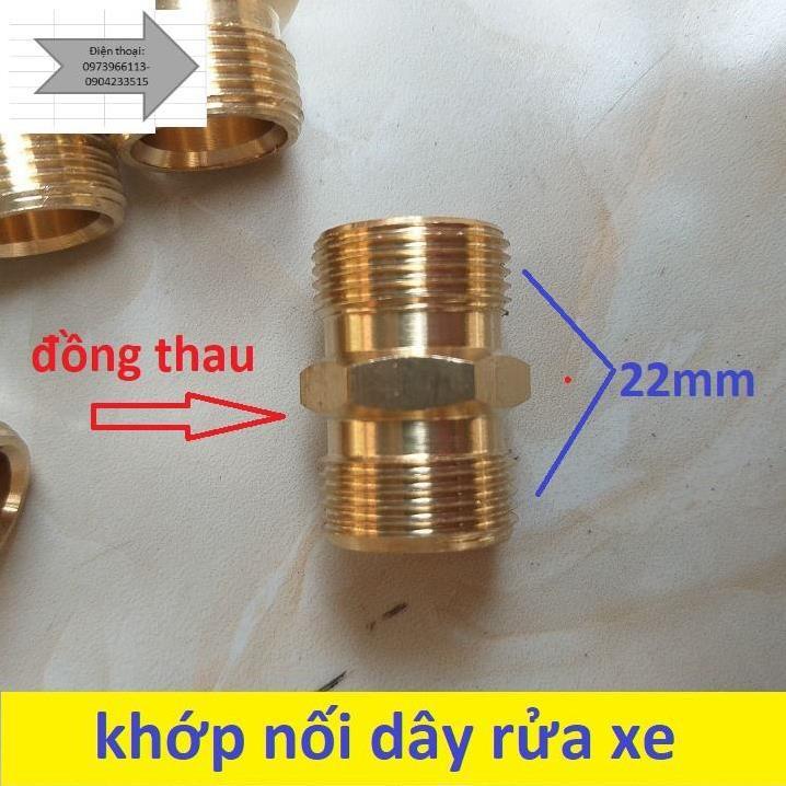 Khớp nối dây xịt máy rửa xe 2 đầu ren 22mm