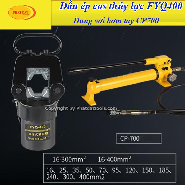 Đầu ép cos thủy lực FYQ400 kèm bơm tay thủy lực CP180-Phạm vi ép cos 16-400mm2