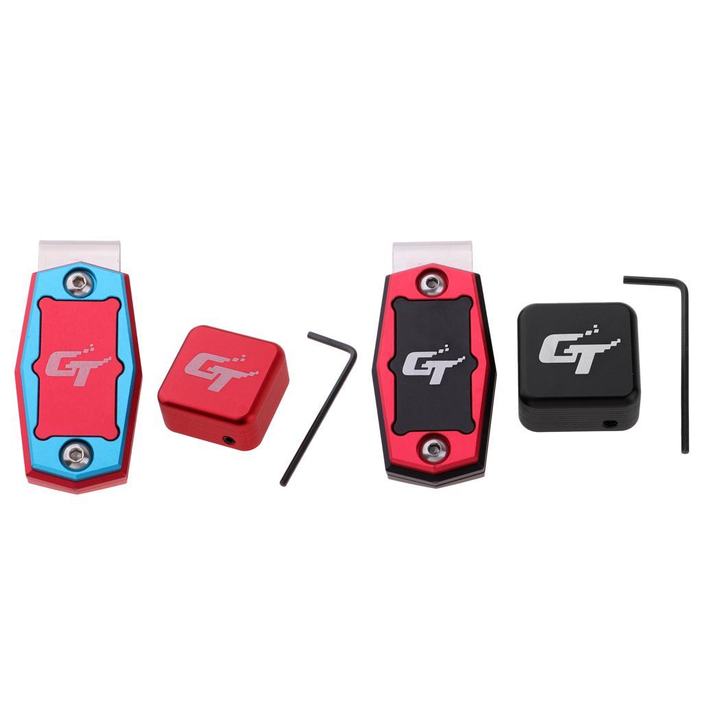 2 Set Billiard Chalk Holder Magnetic, Deluxe Aluminum Alloy, Black + Red