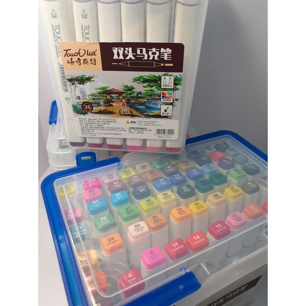 Bút Marker Touch Liit 6 Hộp Nhựa, giá tốt Bộ 24/30/36/40/48/60 màu