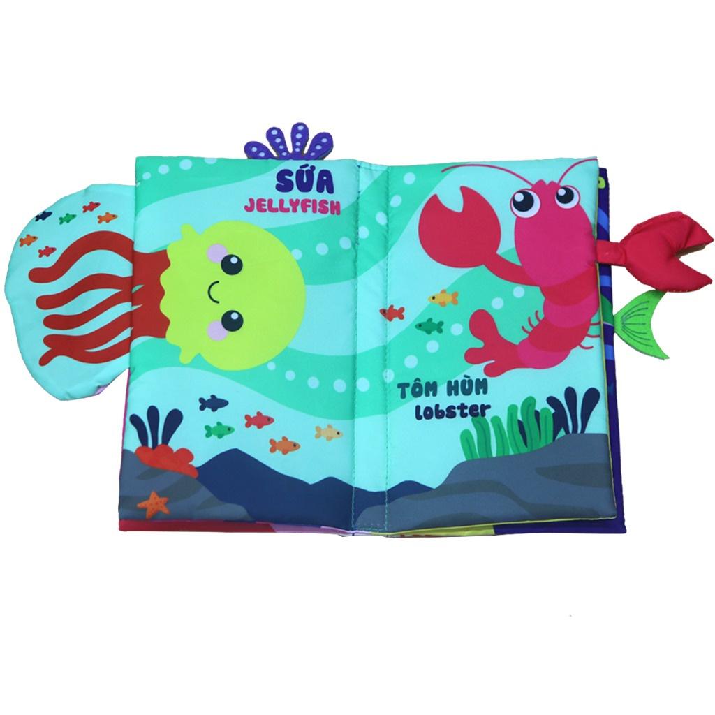 Sách vải PiPoVietnam tương tác đoán đuôi - Khám phá đại dương