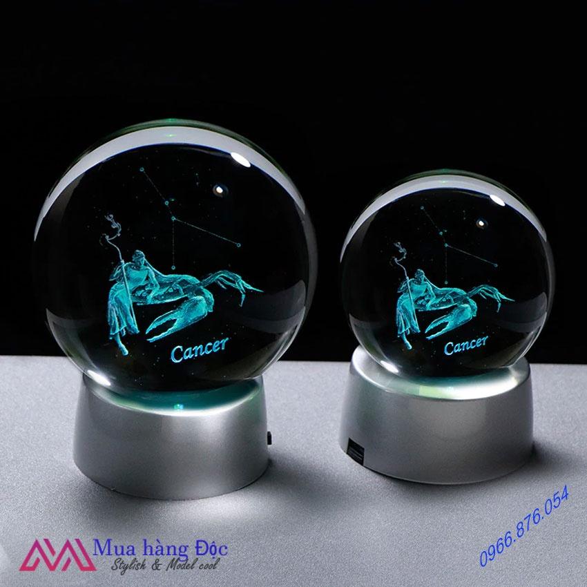 Quà Tặng Sinh Nhật tháng 7 Quả Cầu Pha Lê 3D LED Cung Cự Giải Cancer
