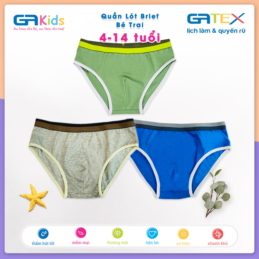 Set 3 Quần Lót Brief Bé Trai GAKIDS - Cotton Cao Cấp