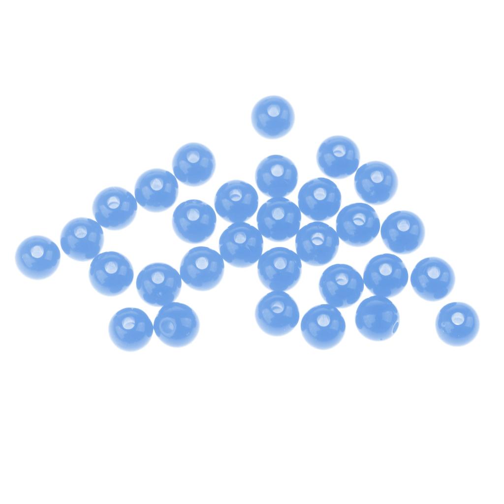 30 Pieces 6mm Blue Fishing Large Fishing Beads Carp Fishing Stop Rigs Bead