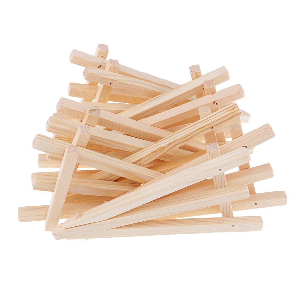 50x Wooden Tripod Easel Display Painting Table Number Stand Card 15.5x7.5cm