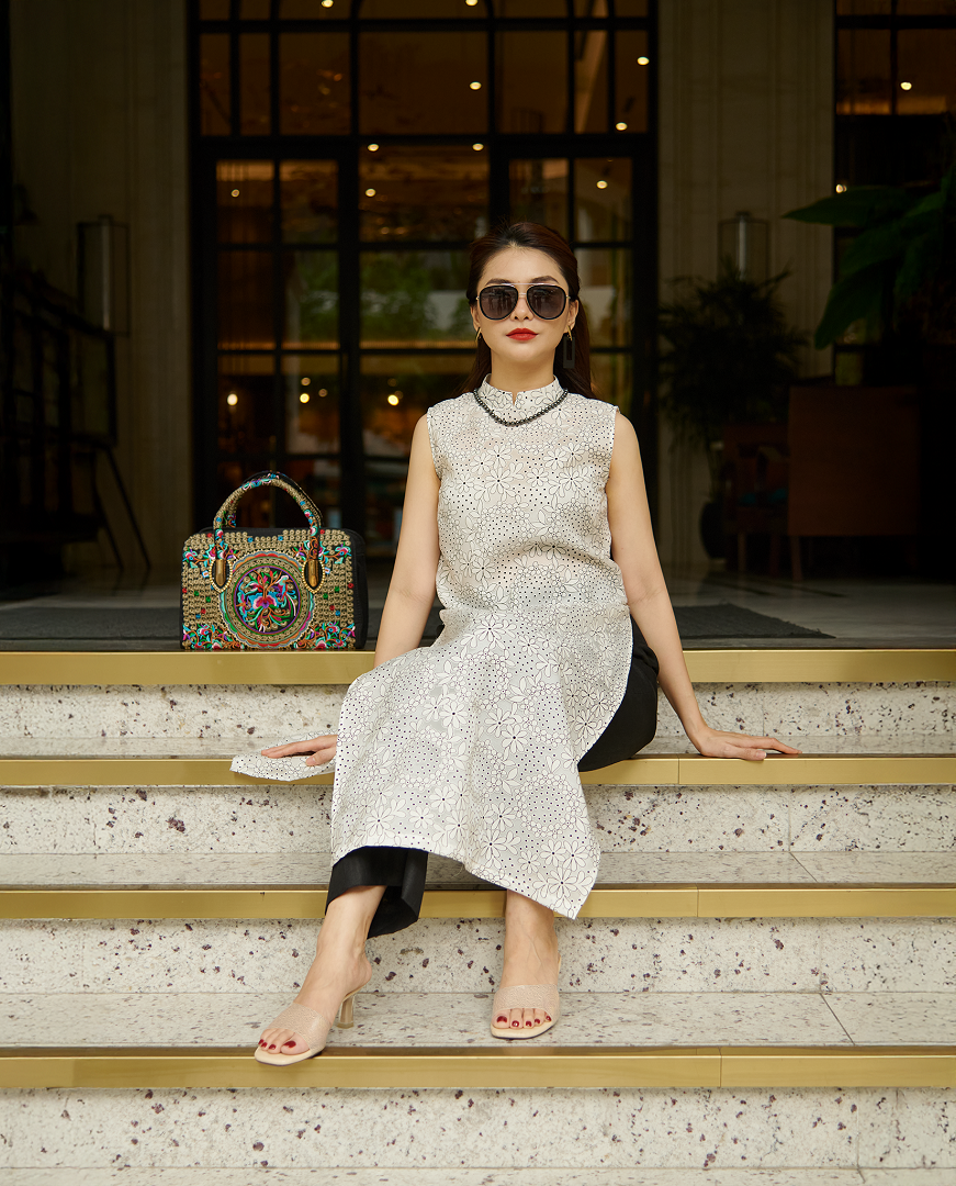 Áo Dài Cách Tân Organza Mai ADA011 thời trang thiết kế Hity